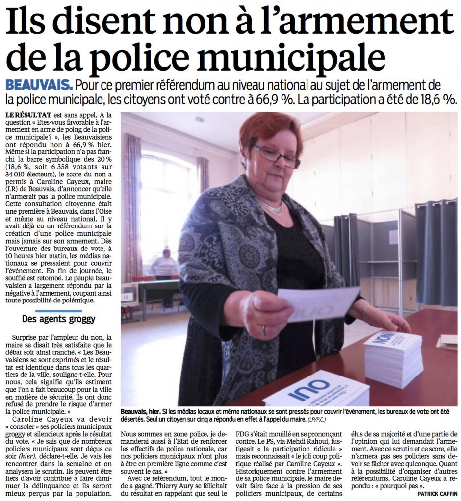 20150928-LeP-Beauvais-Ils disent non à l'armement de la police municipale