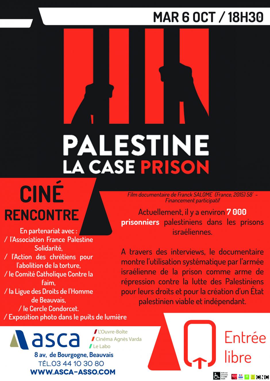 6 octobre, Beauvais - Projection-débat « Palestine, la case prison »