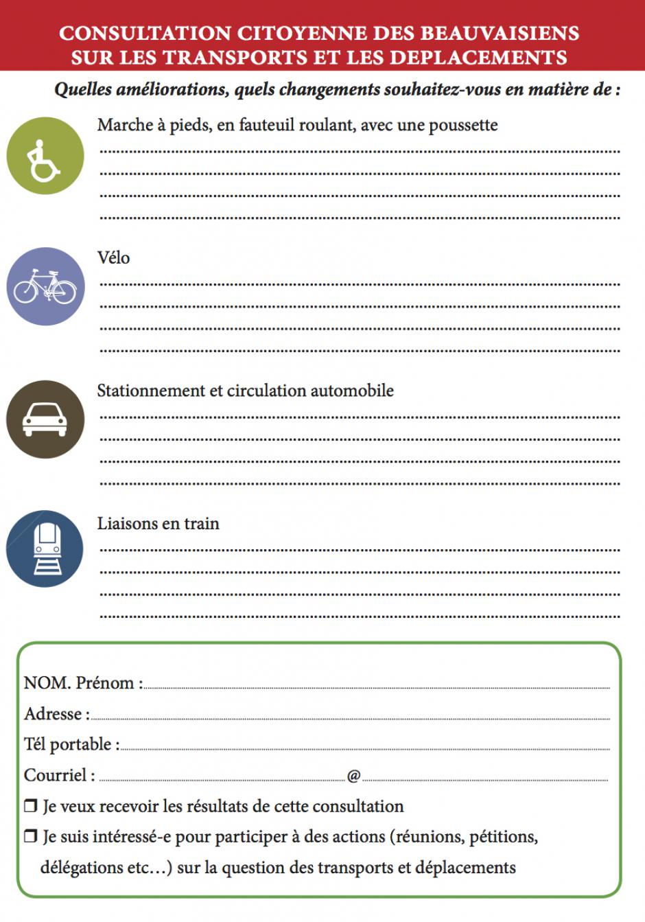 Consultation citoyenne sur les transports et les déplacements - Front de gauche Beauvais, octobre 2015