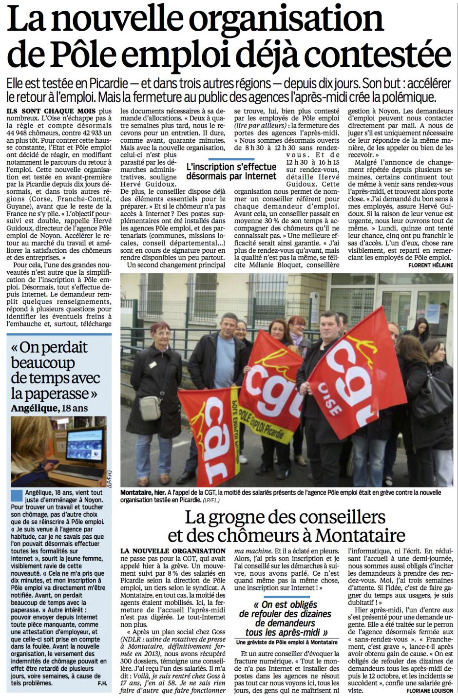 20151023-LeP-Montataire-La nouvelle organisation de Pôle emploi déjà contestée
