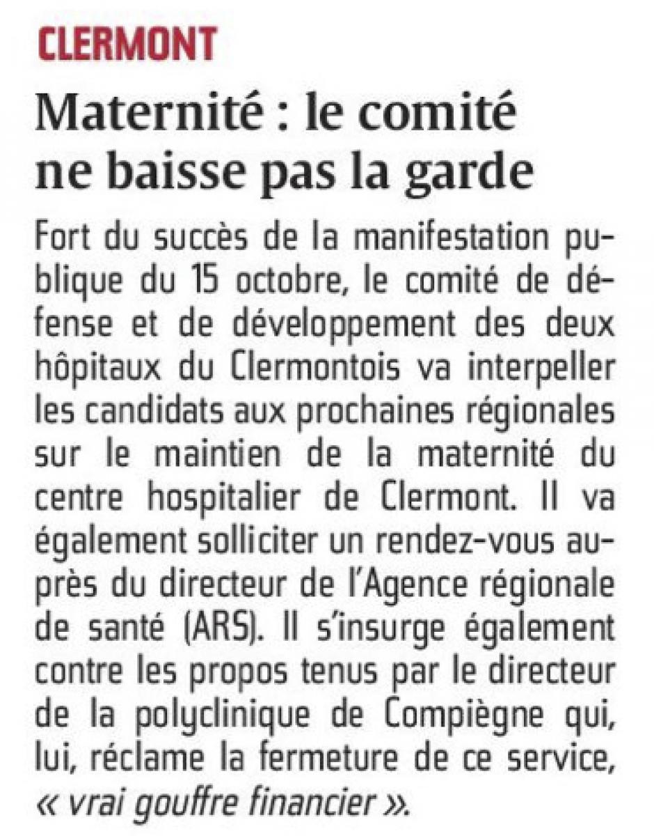 20151028-CP-Clermont-Maternité : le comité ne baisse pas la garde [pages régionales]