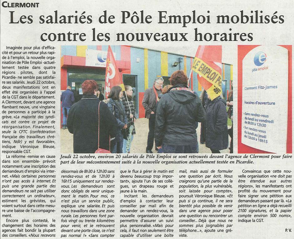 20151028-OH-Clermont-Les salariés de Pôle emploi mobilisés contre les nouveaux horaires