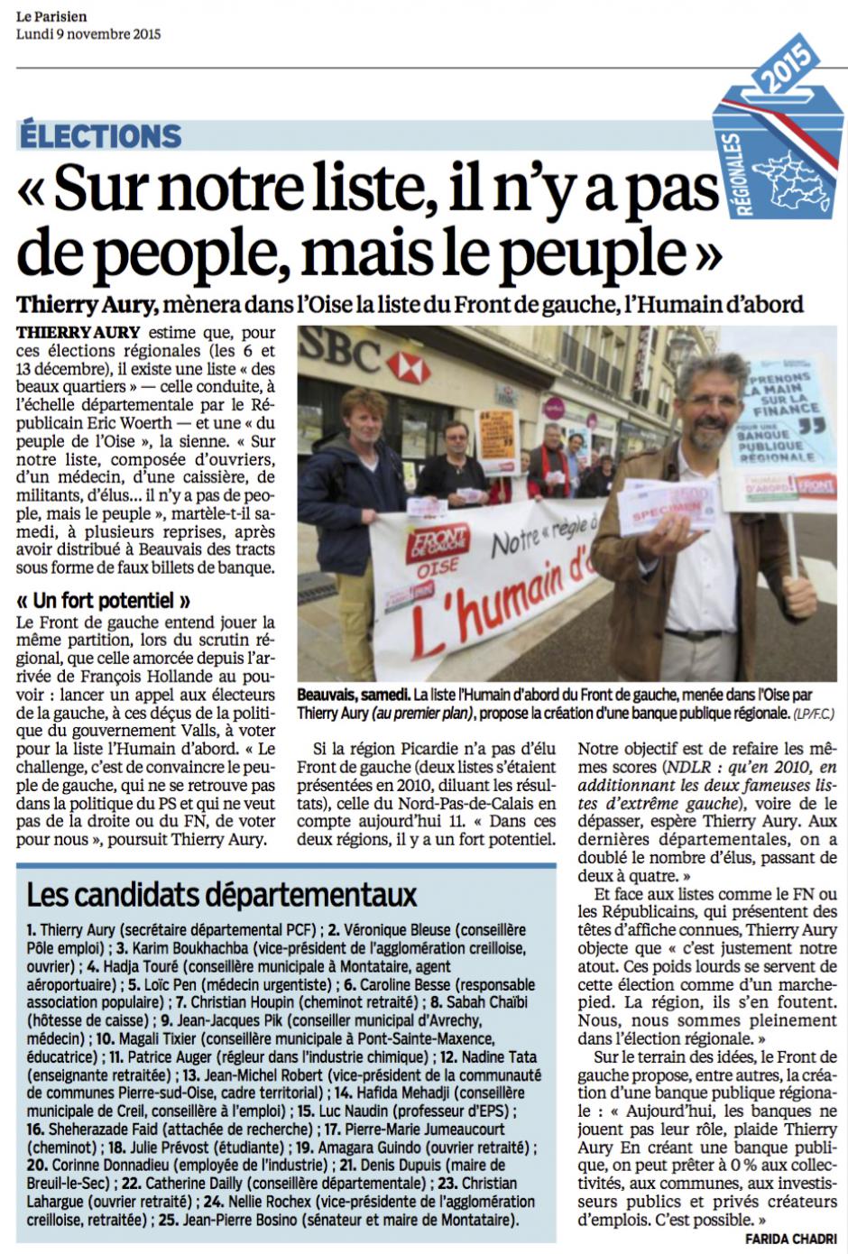20151109-LeP-NPdCP-R2015-Thierry Aury : « Sur notre liste, il n'y a pas de people, mais le peuple »