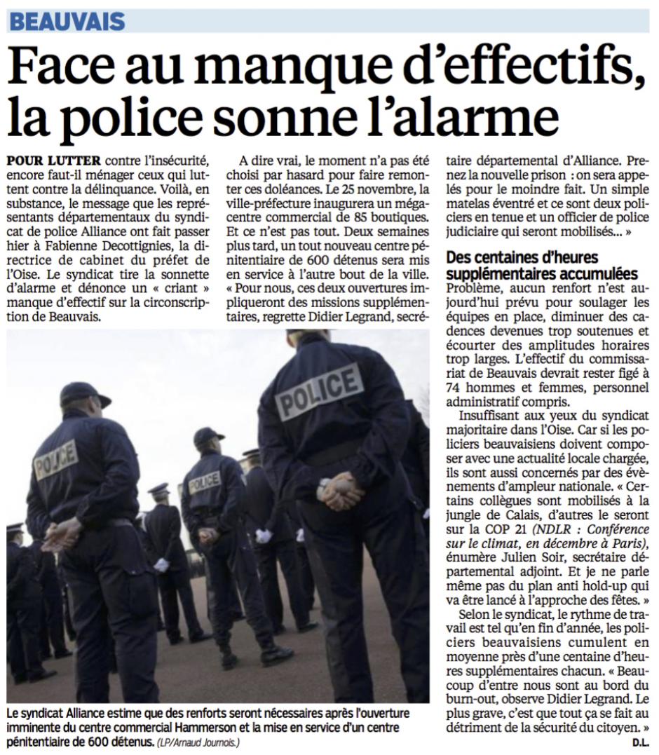 20151111-LeP-Beauvais-Face au manque d'effectifs, la police sonne l'alarme