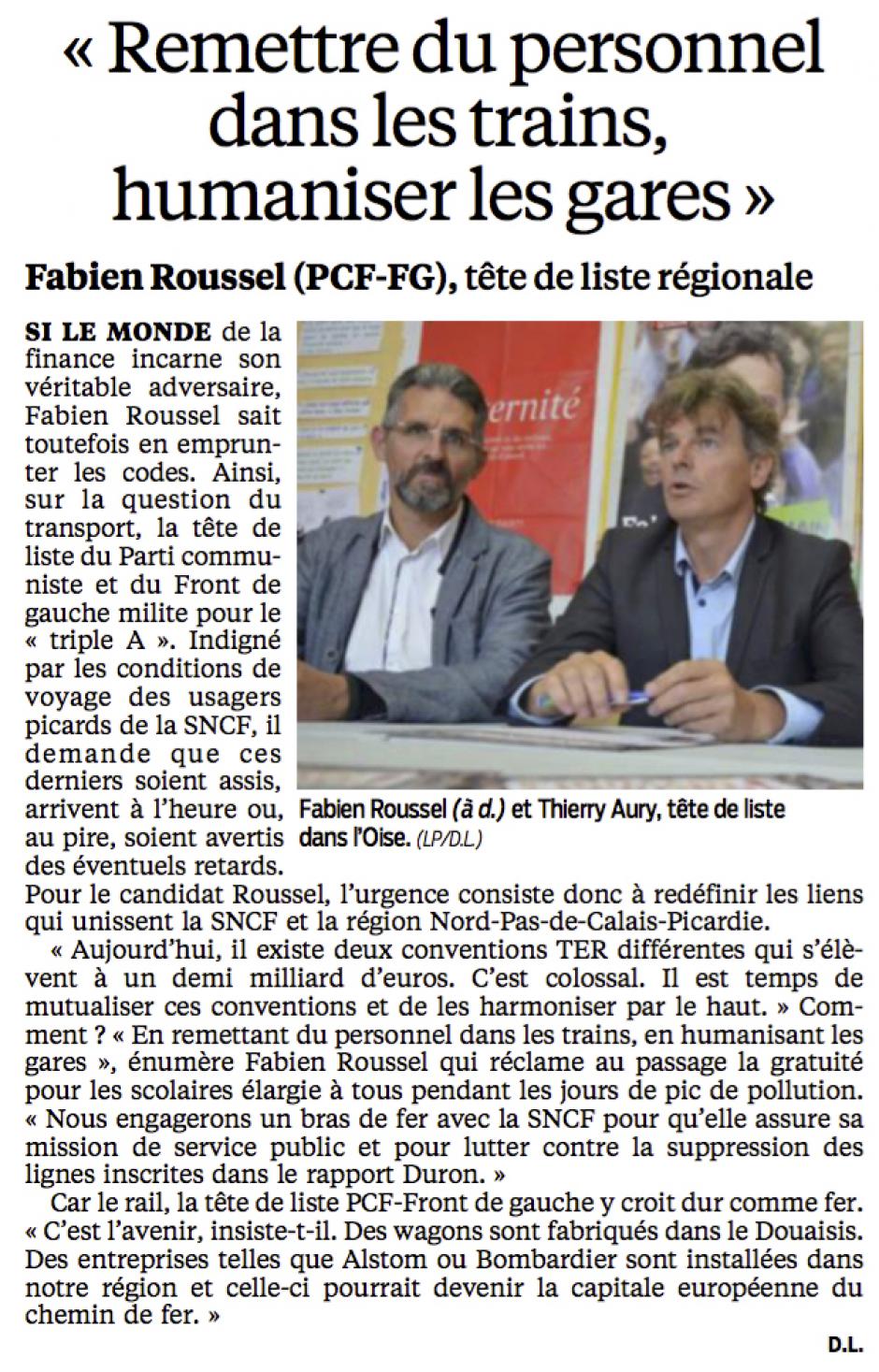 20151112-LeP-NPdCP-R2015-Fabien Roussel : « Remettre du personnel dans les trains, humaniser les gares »