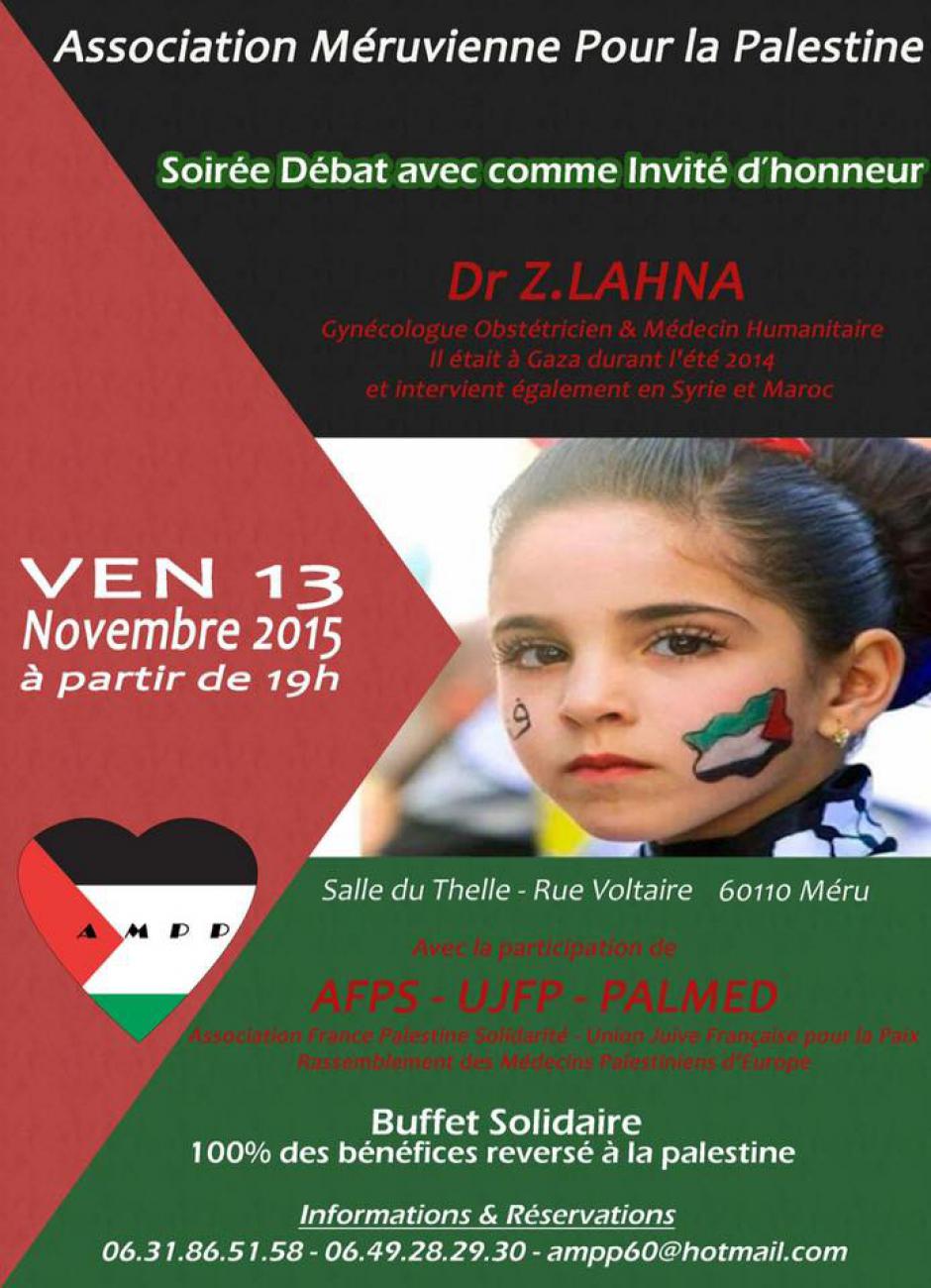 13 novembre, Méru - Association méruvienne pour la Palestine-Soirée-débat « Palestine »
