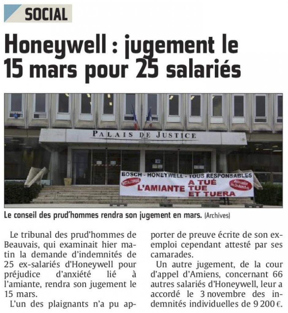 20151125-CP-Beauvais-Honeywell : jugement le 15 mars pour 25 salariés