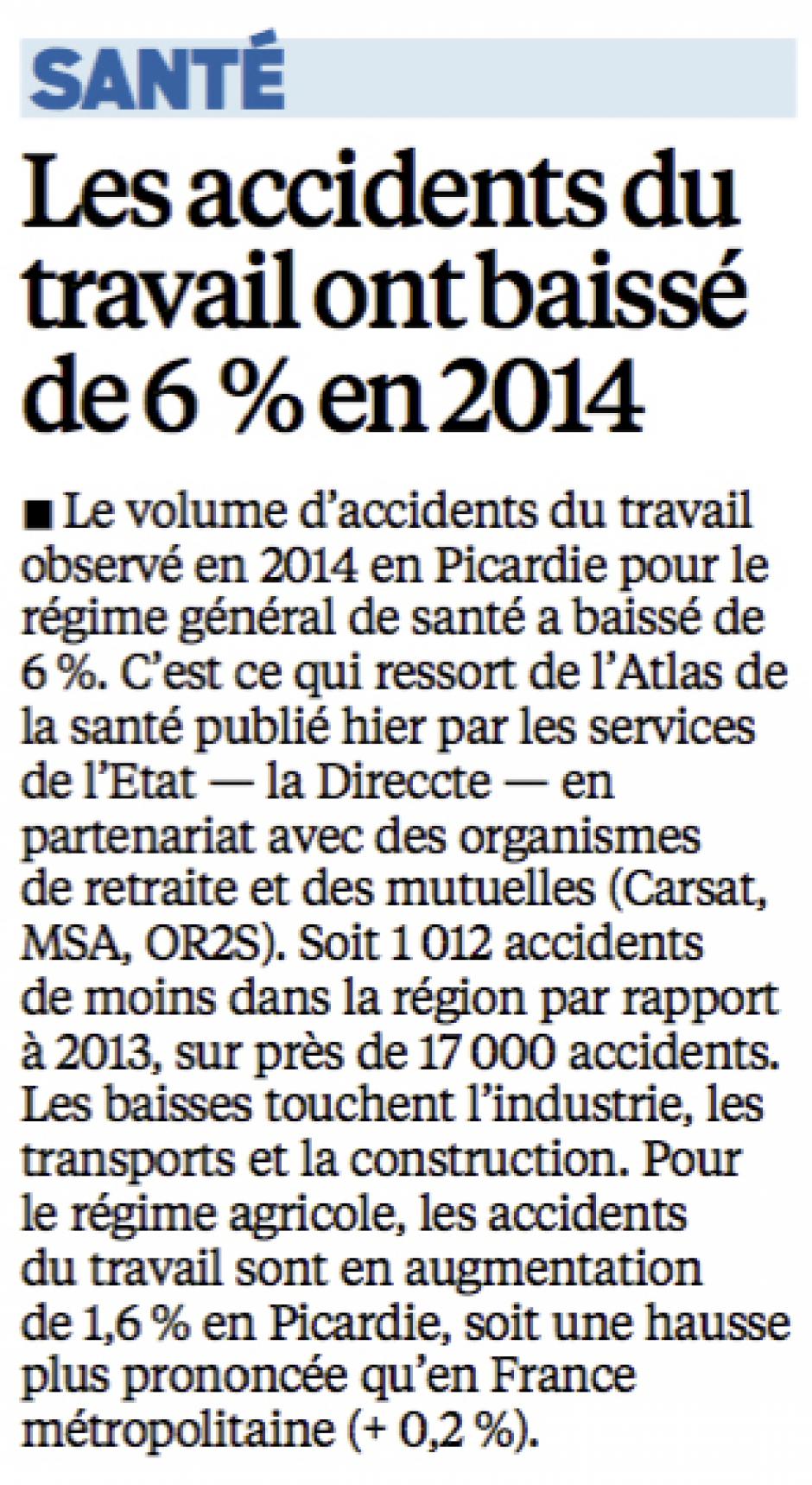 20151210-LeP-Picardie-Les accidents du travail ont baissé de 6 % en 2014