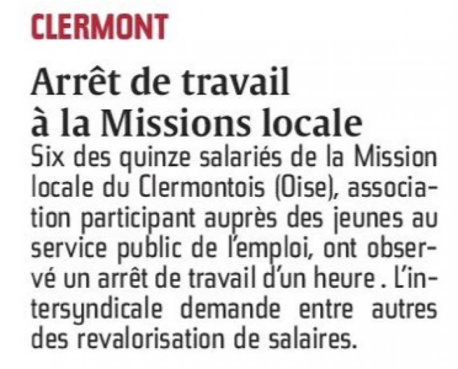20160129-CP-Clermont-Arrêt de travail à la Mission locale [pages régionales]