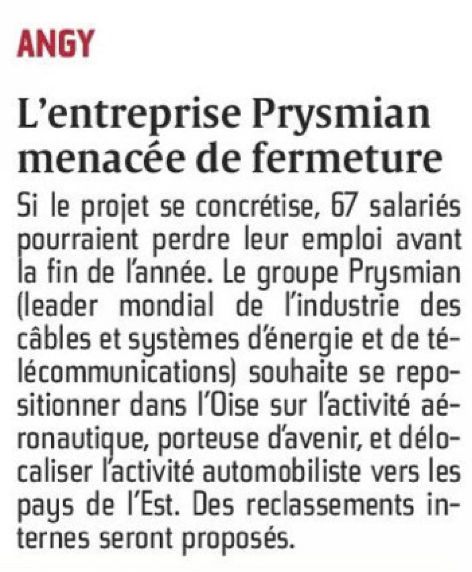 20160204-CP-Angy-L'entreprise Prysmian menacée de fermeture [pages régionales]