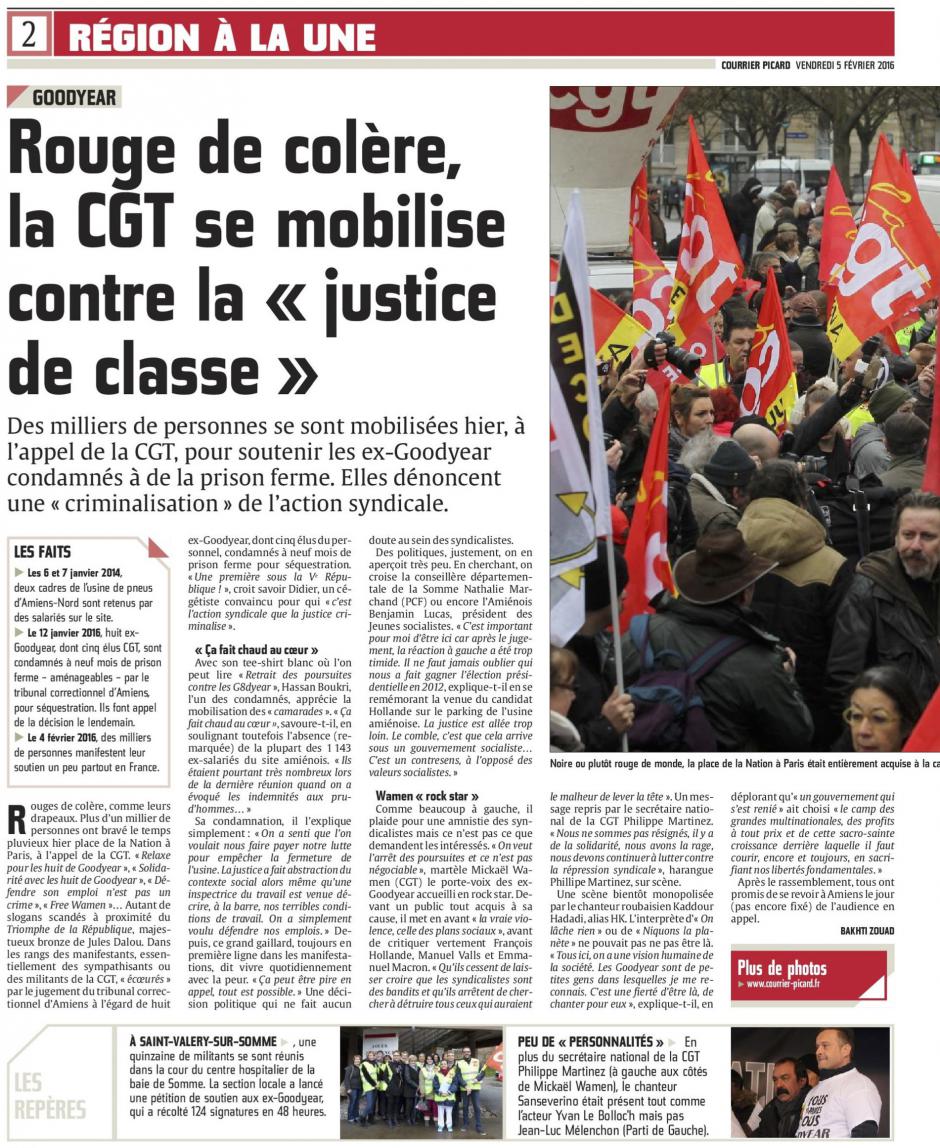 20160205-CP-Picardie-« Rouge de colère », la CGT se mobilise contre la « justice de classe »