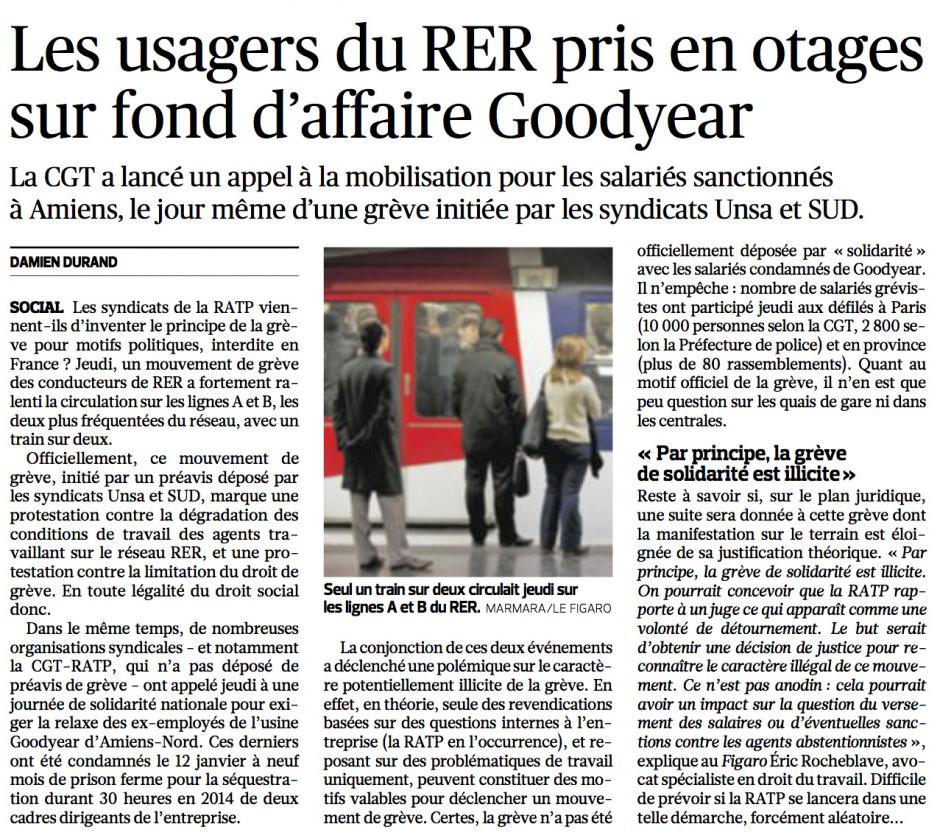20160205-LeFig-Paris-Les usagers du RER pris en otage sur fond d'affaire Goodyear