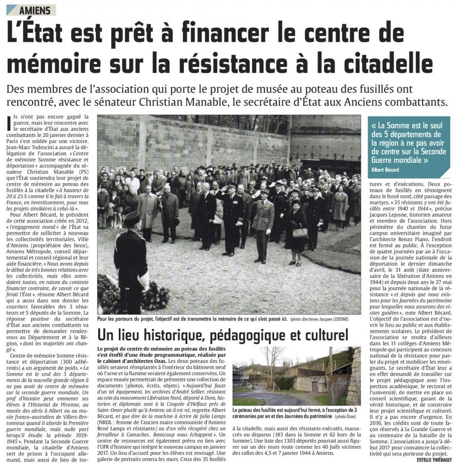 20160216-CP-Amiens-L'État est prêt à financer le centre de mémoire sur la Résistance à la citadelle