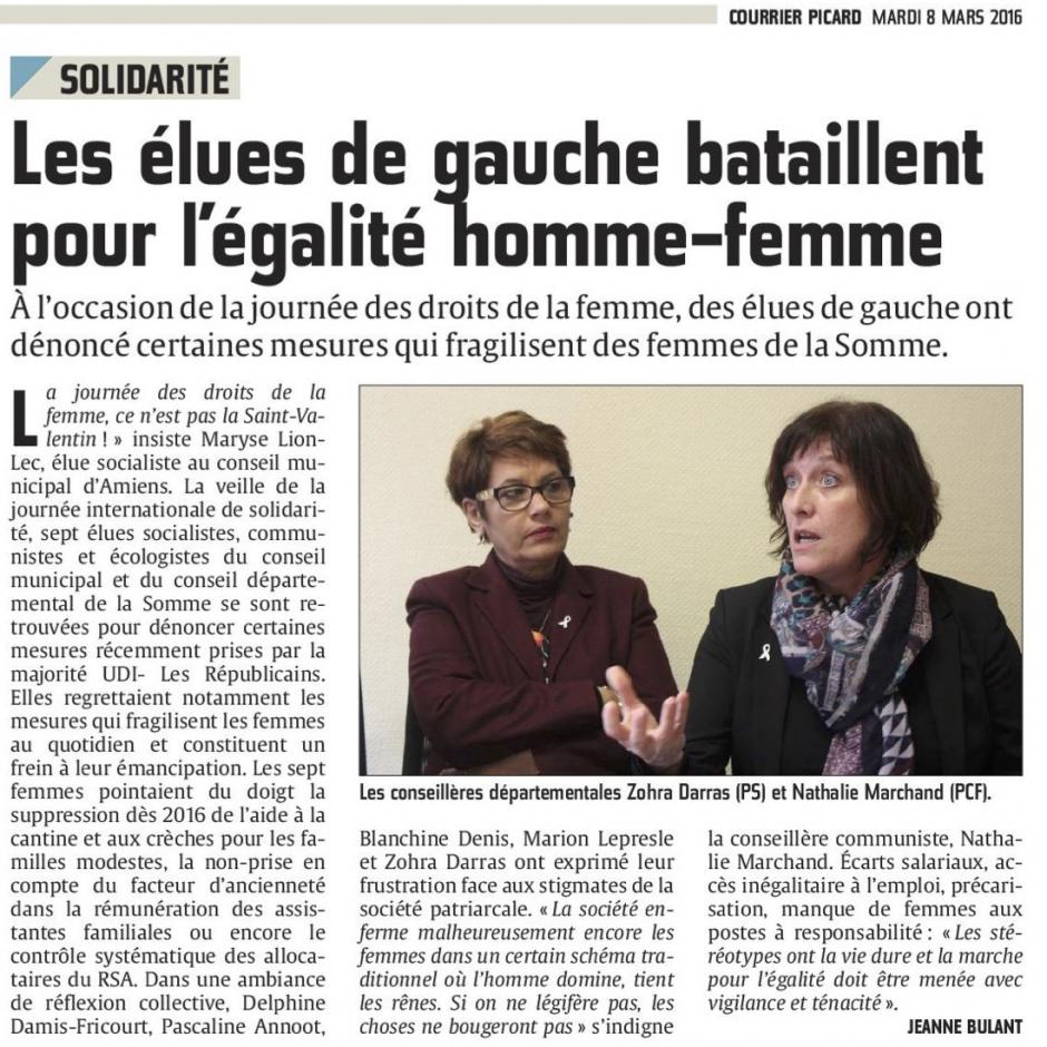 20160308-CP-Somme-Les élues de gauche bataillent pour l'égalité homme-femme [édition Amiens]