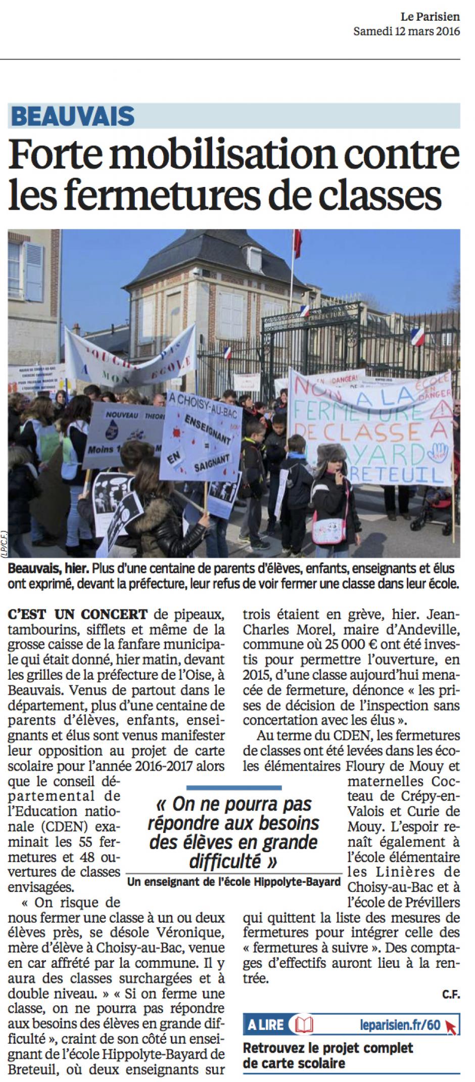 20160312-LeP-Beauvais-Forte mobilisation contre les fermetures de classes