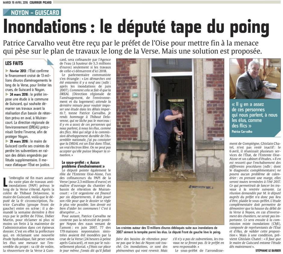 20160419-CP-Noyon-Guiscard-Inondations : le député Patrice Carvalho tape du poing