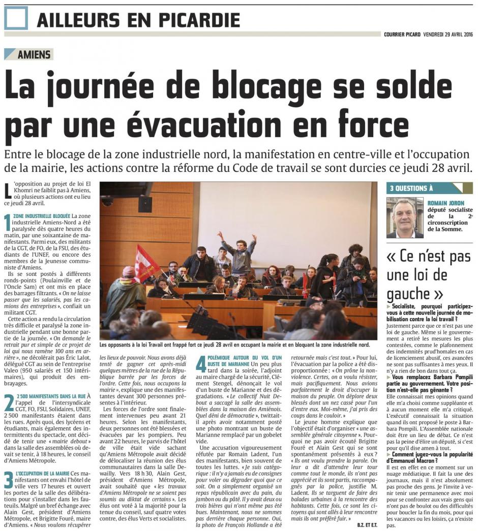 20160429-CP-Amiens-La journée de blocage se solde par une évacuation en force