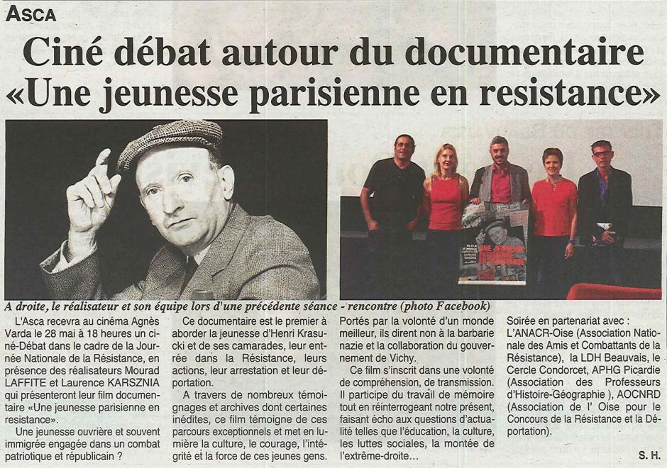 20160525-OH-Beauvais-Ciné-débat autour du documentaire « Une jeunesse parisienne en résistance »