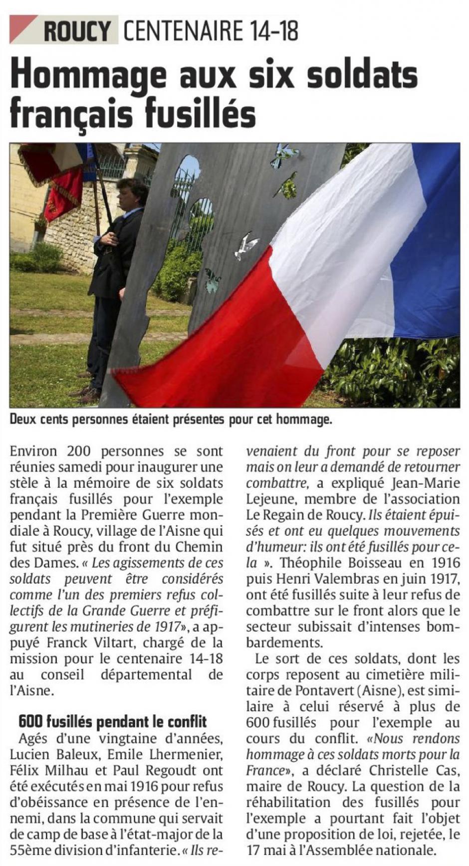 20160529-CP-Roucy-14-18 : Hommage aux six soldats français fusillés