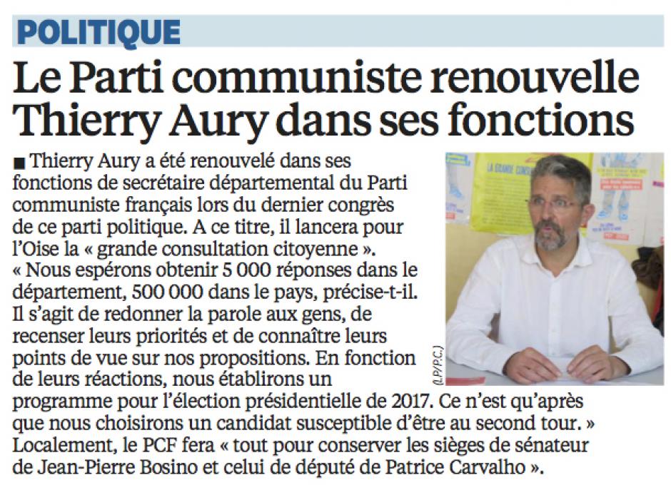 20160613-LeP-Oise-Le Parti communiste renouvelle Thierry Aury dans ses fonctions