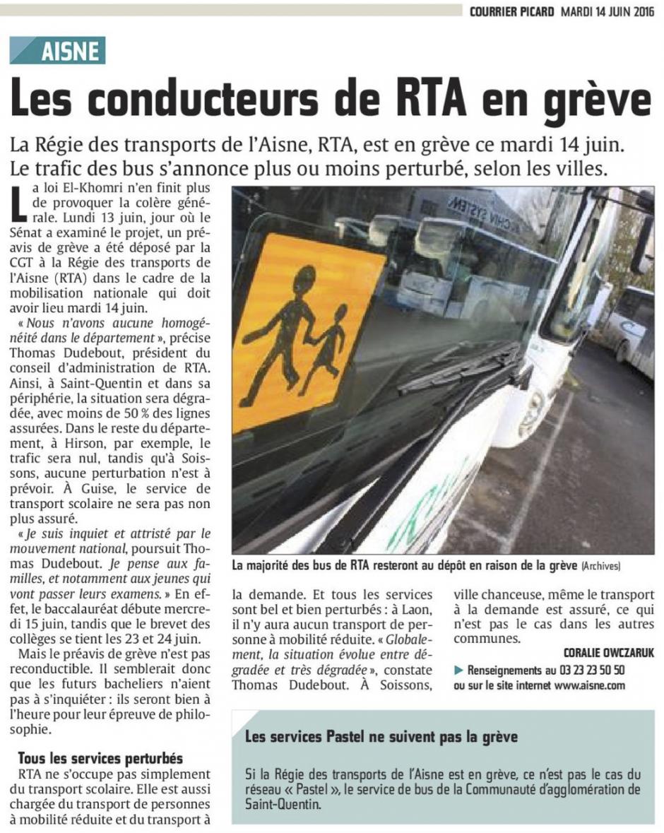 20160614-CP-Aisne-Les conducteurs de RTA en grève [édition Saint-Quentin]