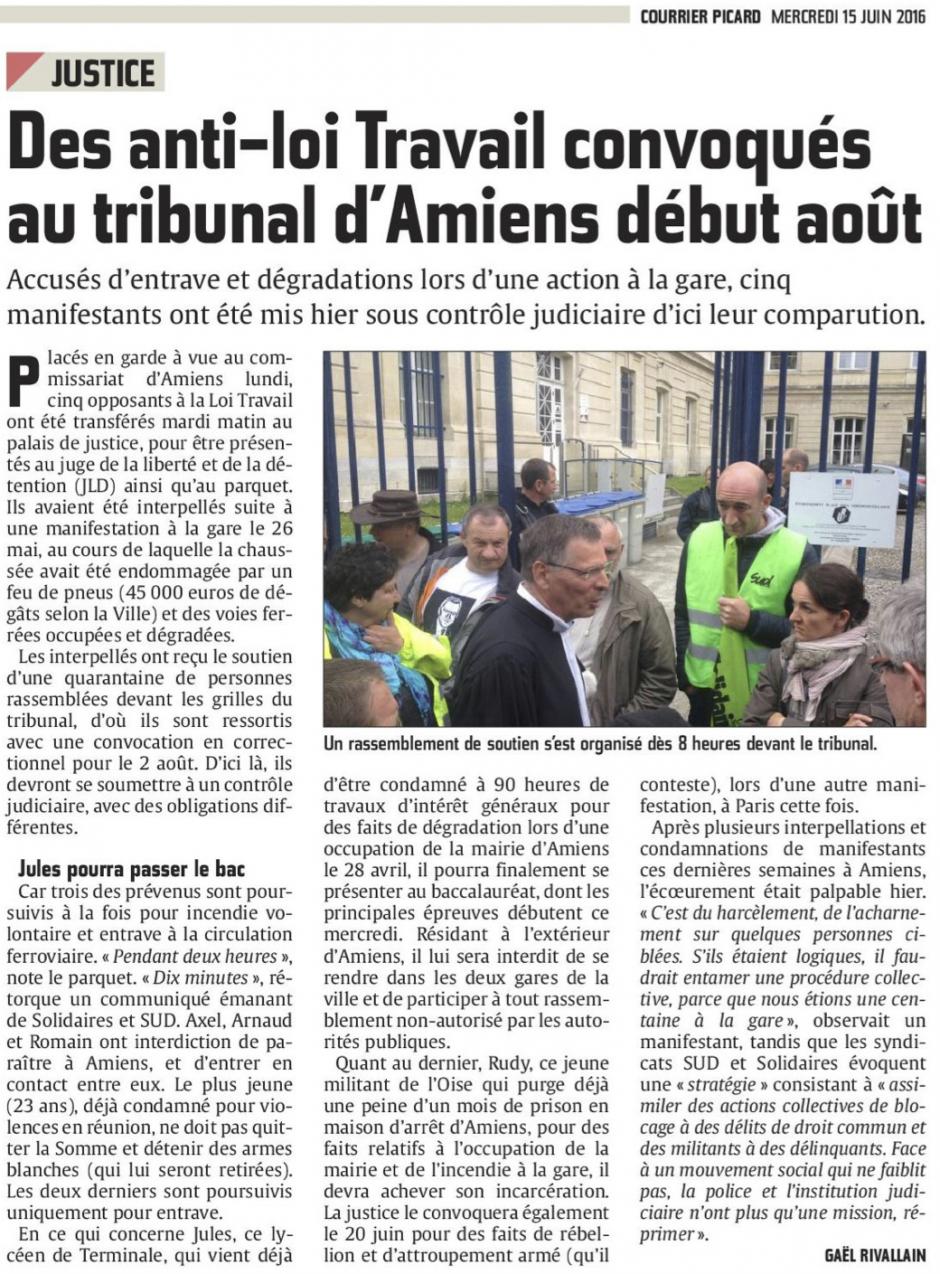20160615-CP-Amiens-Des anti-loi Travail convoqués au tribunal d'Amiens début août