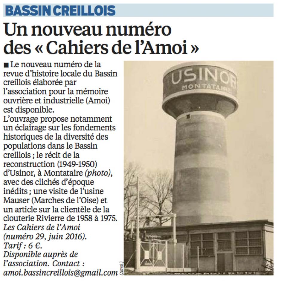 20160711-LeP-Bassin creillois-Un nouveau numéro des « Cahiers de l'Amoi »