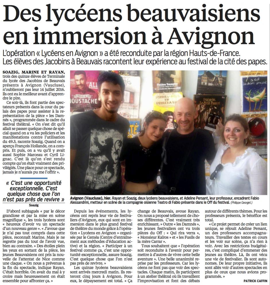 20160717-LeP-Beauvais-Des lycéens beauvaisiens en immersion à Avignon