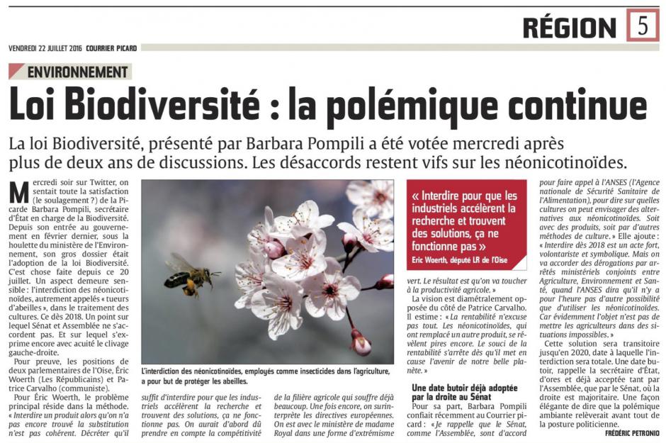 20160722-CP-France-Loi Biodiversité : la polémique continue [Patrice Carvalho]