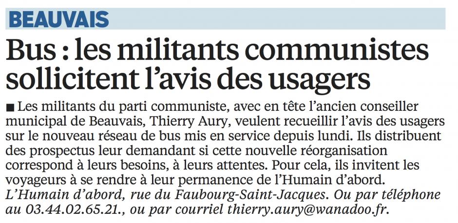 20160831-LeP-Beauvais-Bus : les militants communistes sollicitent l'avis des usagers