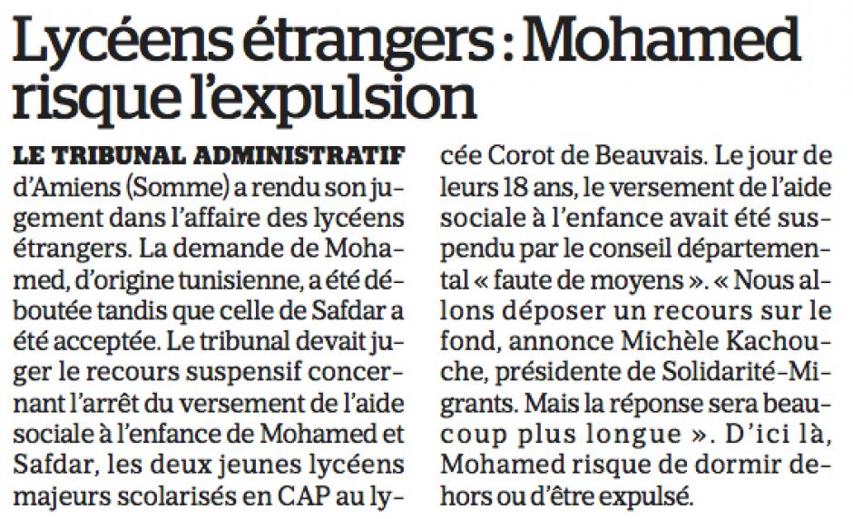 20160928-LeP-Beauvais-Lycéens étrangers : Mohamed risque l'expulsion