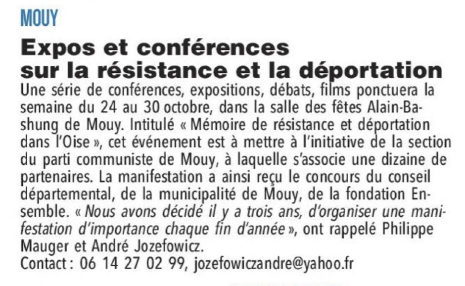 20161020-CP-Mouy-Expos et conférences sur la résistance et la déportation