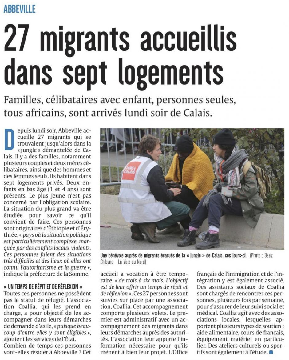 20161029-CP-Abbeville-27 migrants accueillis dans sept logements [édition Picardie maritime]
