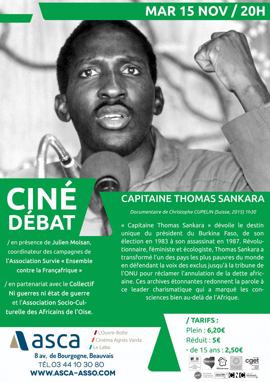 15 novembre, Beauvais - Asca-Ciné-débat « Capitaine Thomas Sankara »