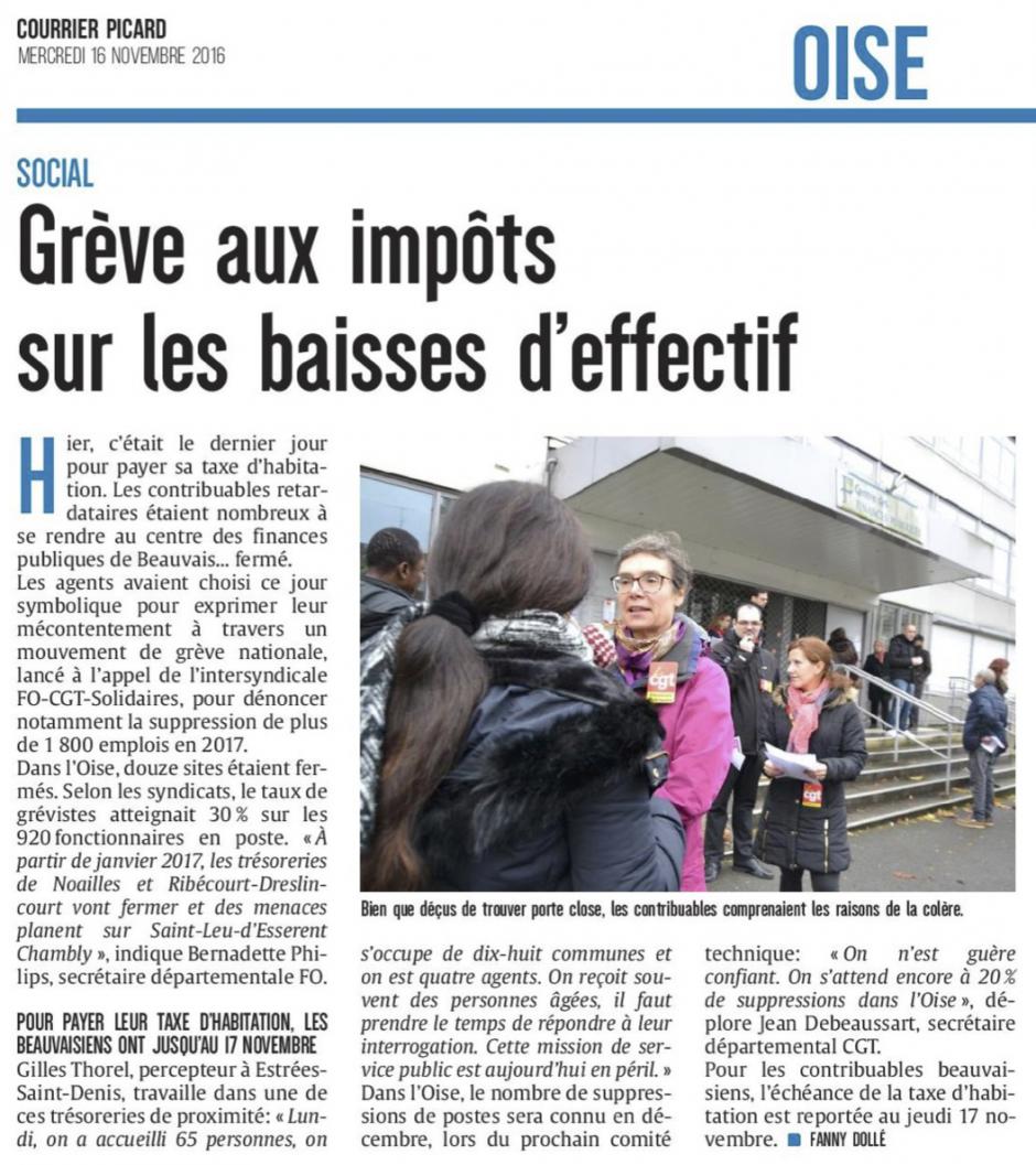 20161116-CP-Beauvais-Grève aux impôts sur les baisses d'effectifs