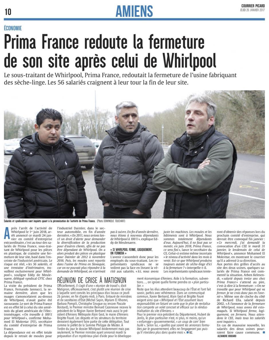 20170126-CP-Amiens-Prima France redoute la fermeture de son site après celui de Whirlpool [édition Amiens]