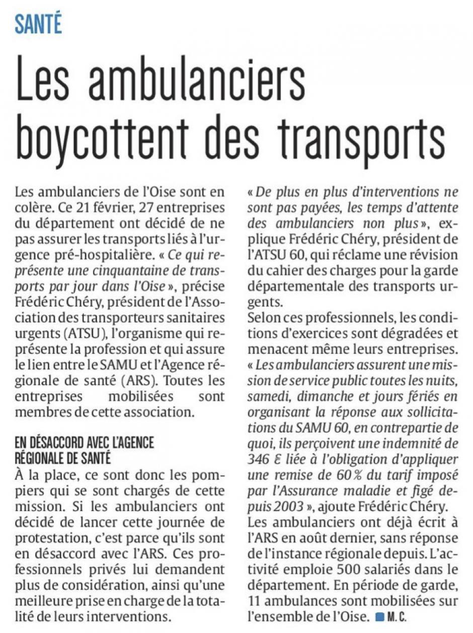 20170222-CP-Oise-Les ambulanciers boycottent des transports