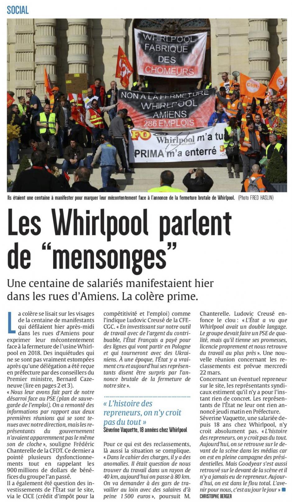 20170317-CP-Amiens-Les Whirlpool parlent de « mensonges » [édition Amiens]