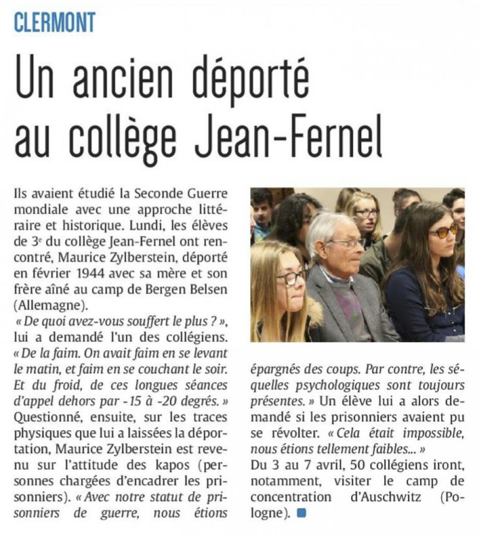 20170317-CP-Clermont-Un ancien déporté au collège Jean-Fernel