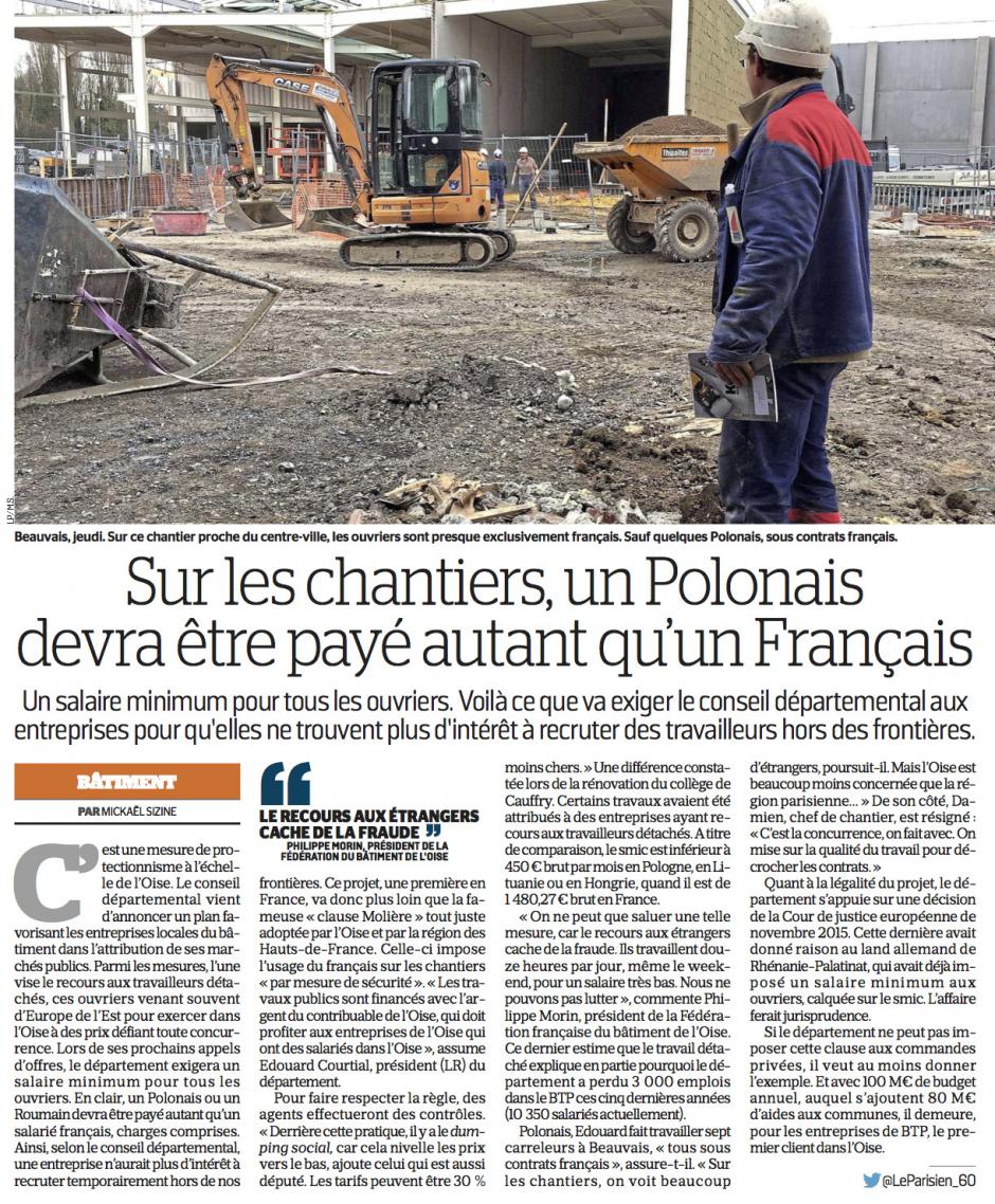 20170327-LeP-Oise-Sur les chantiers, un Polonais devra être payé autant qu'un Français
