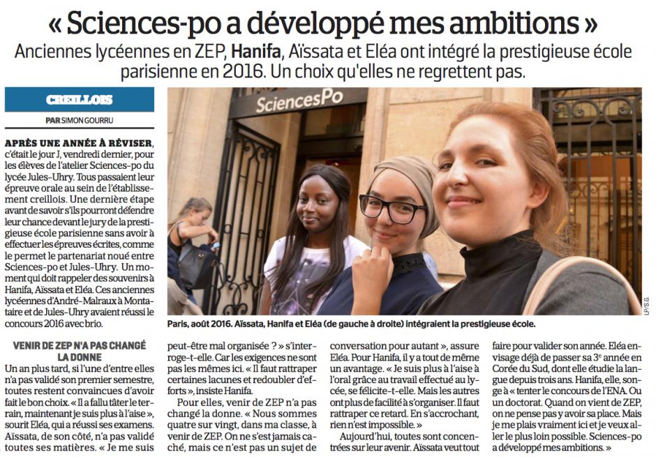 20170330-LeP-Creillois-Une ancienne lycéenne ZEP : « Sciences Po a développé mes ambitions »