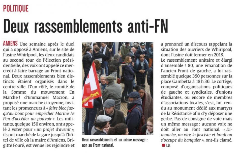 20170504-CP-Amiens-Deux rassemblements anti-FN [pages régionales]