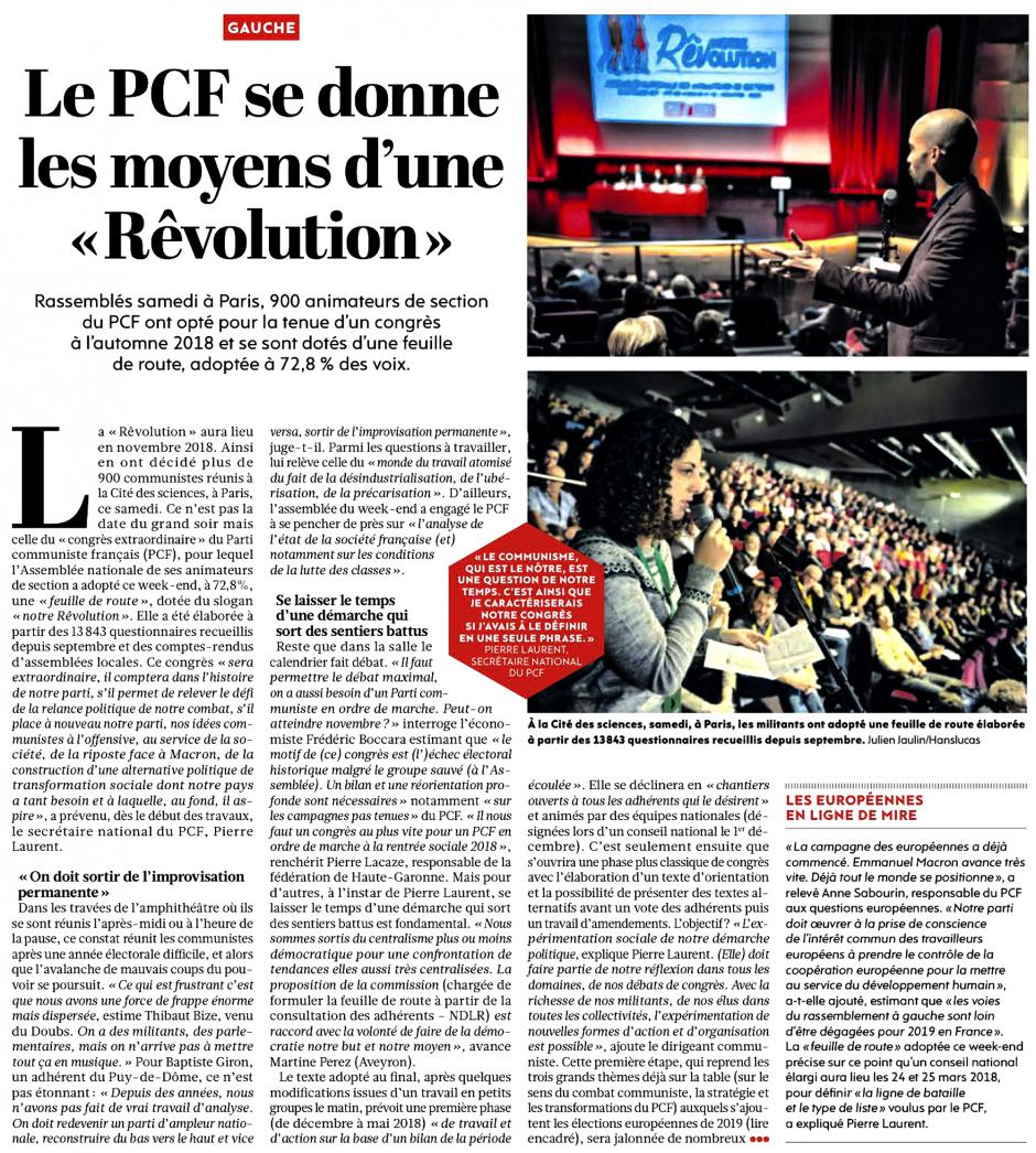 20171120-L'Huma-France-Le PCF se donne les moyens d'une « Rêvolution »