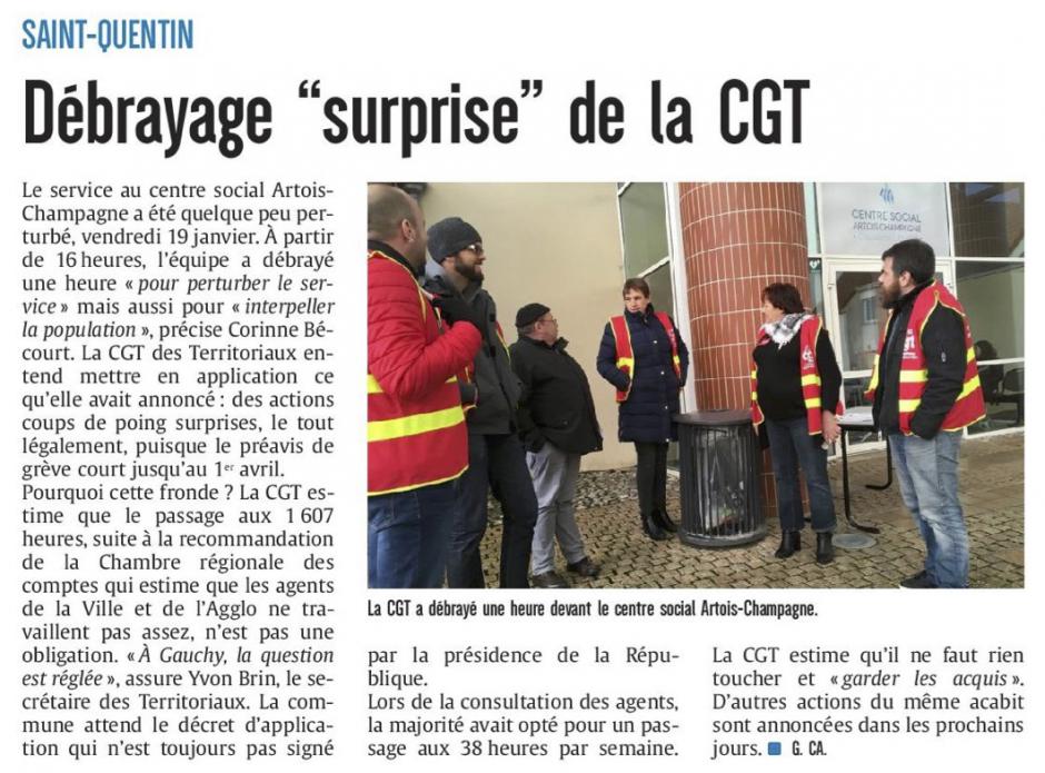 20180120-CP-Saint-Quentin-Débrayage « surprise » de la CGT [édition Aisne]