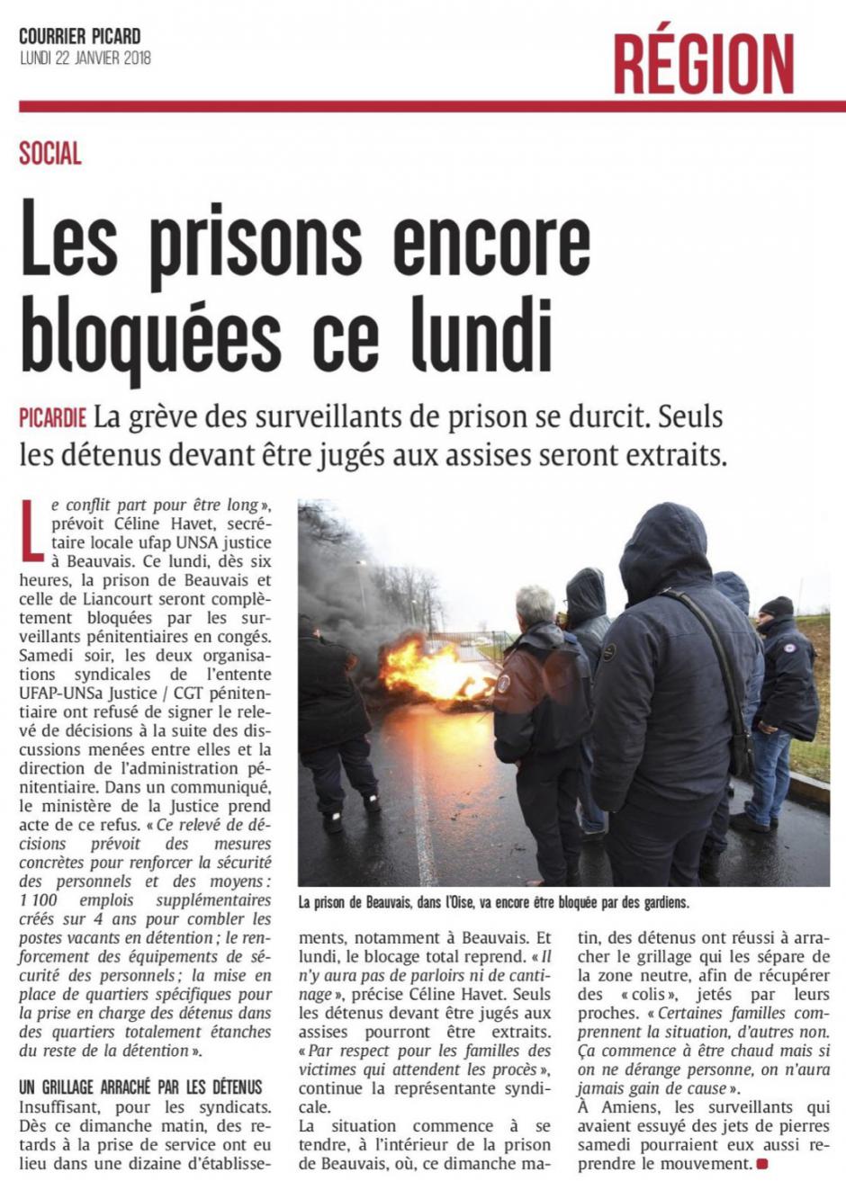 20180122-CP-Picardie-Les prisons encore bloquées ce lundi