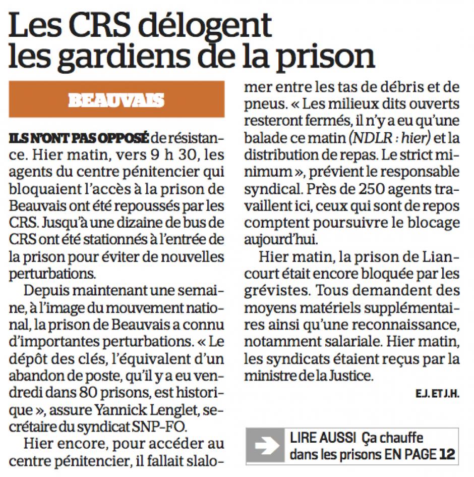 20180123-LeP-Beauvais-Les CRS délogent les gardiens de la prison