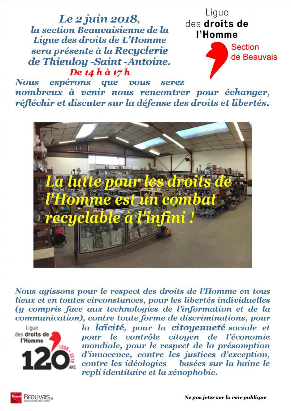 2 juin, Thieuloy-Saint-Antoine - LDH Beauvais-Échanges sur la défense des droits et libertés