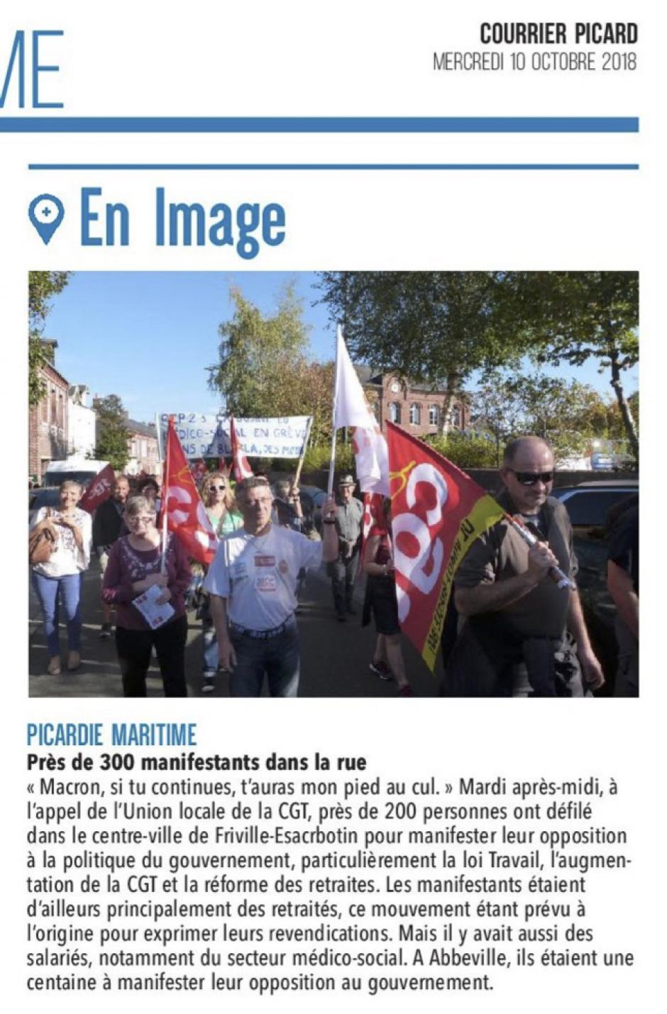 20181010-CP-Friville-Escarbotin & Abbeville-Près de 300 manifestants dans la rue [édition Picardie maritime]