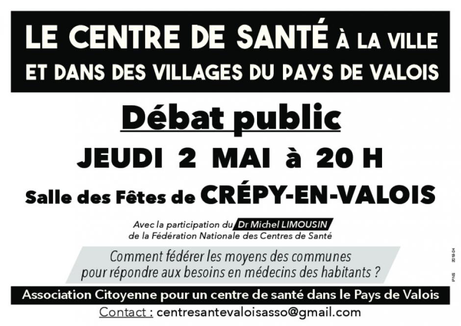 2 mai, Crépy-en-Valois - Débat public « Centre de santé dans le Pays de Valois »