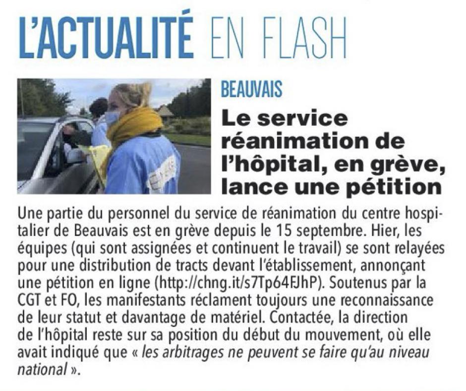 20201013-CP-Beauvais-Le service réanimation de l'hôpital, en grève, lance une pétition